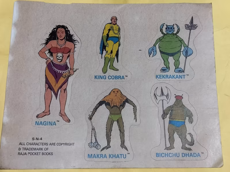 Raj Comics vintage freebies Stickers - "vintage nagraj stickers" - "s-n-4"