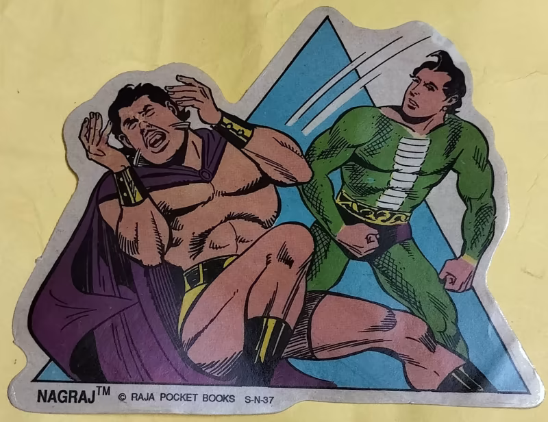 Raj Comics Old Stickers - "vintage nagraj freebies sticker" - "sn 37"