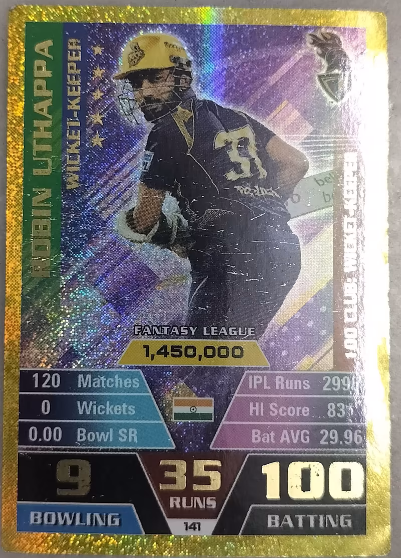 Robin Uthappa - Topps Cricket Attax - 2011