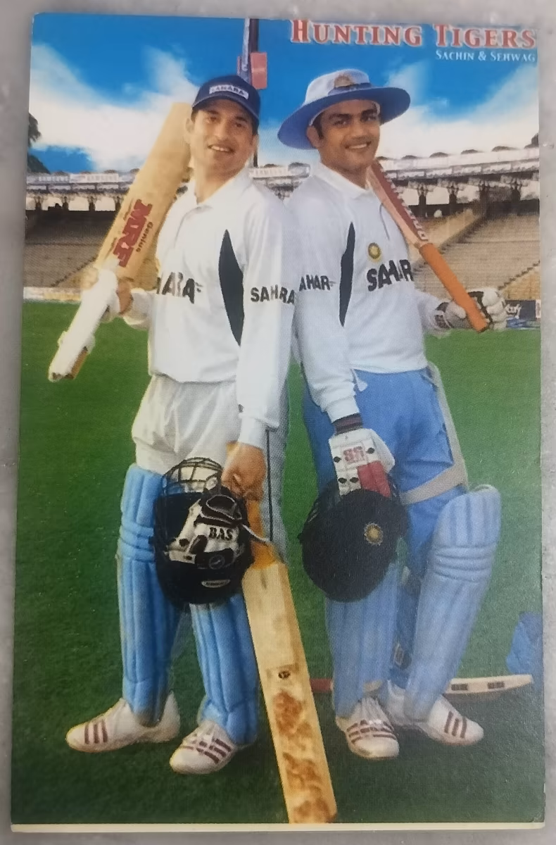 Vintage Sachin & Sehwag Postcard