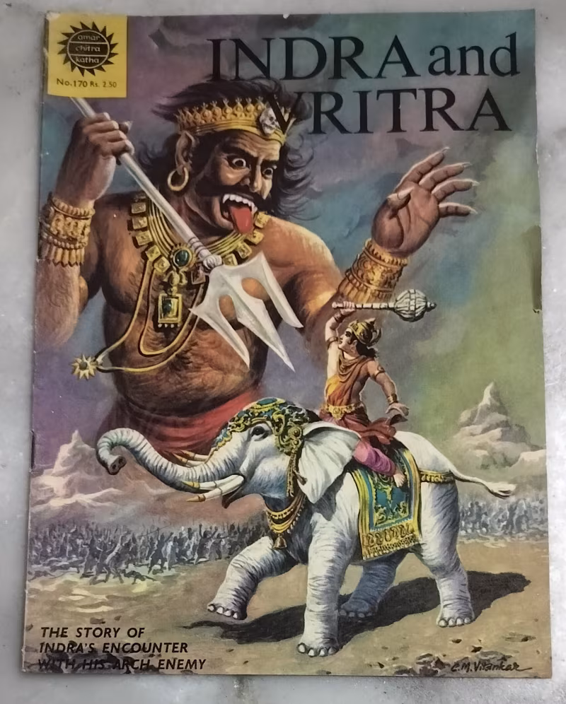 Indra and Vritra - old Amar Chitra Katha