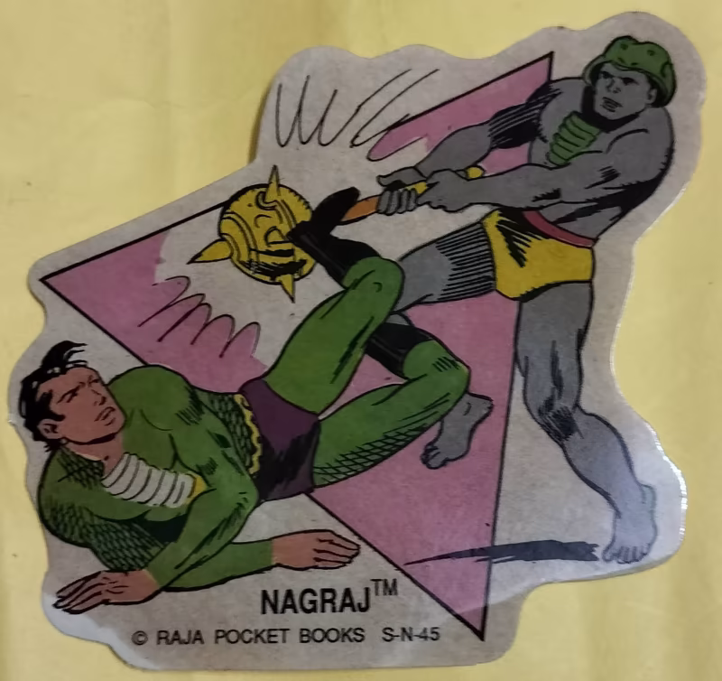 Raj Comics vintage stickers - "old nagraj stickers" - "sn 45"