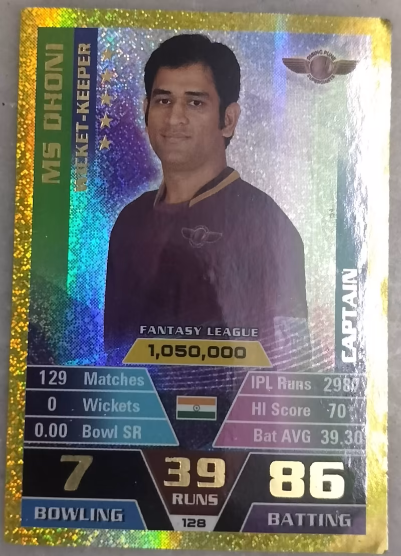 MS Dhoni - Topps Cricket Attax - 2011