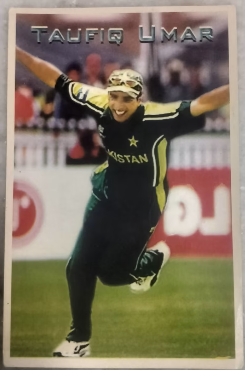 Vintage Taufiq Umar Postcard - "cricket"