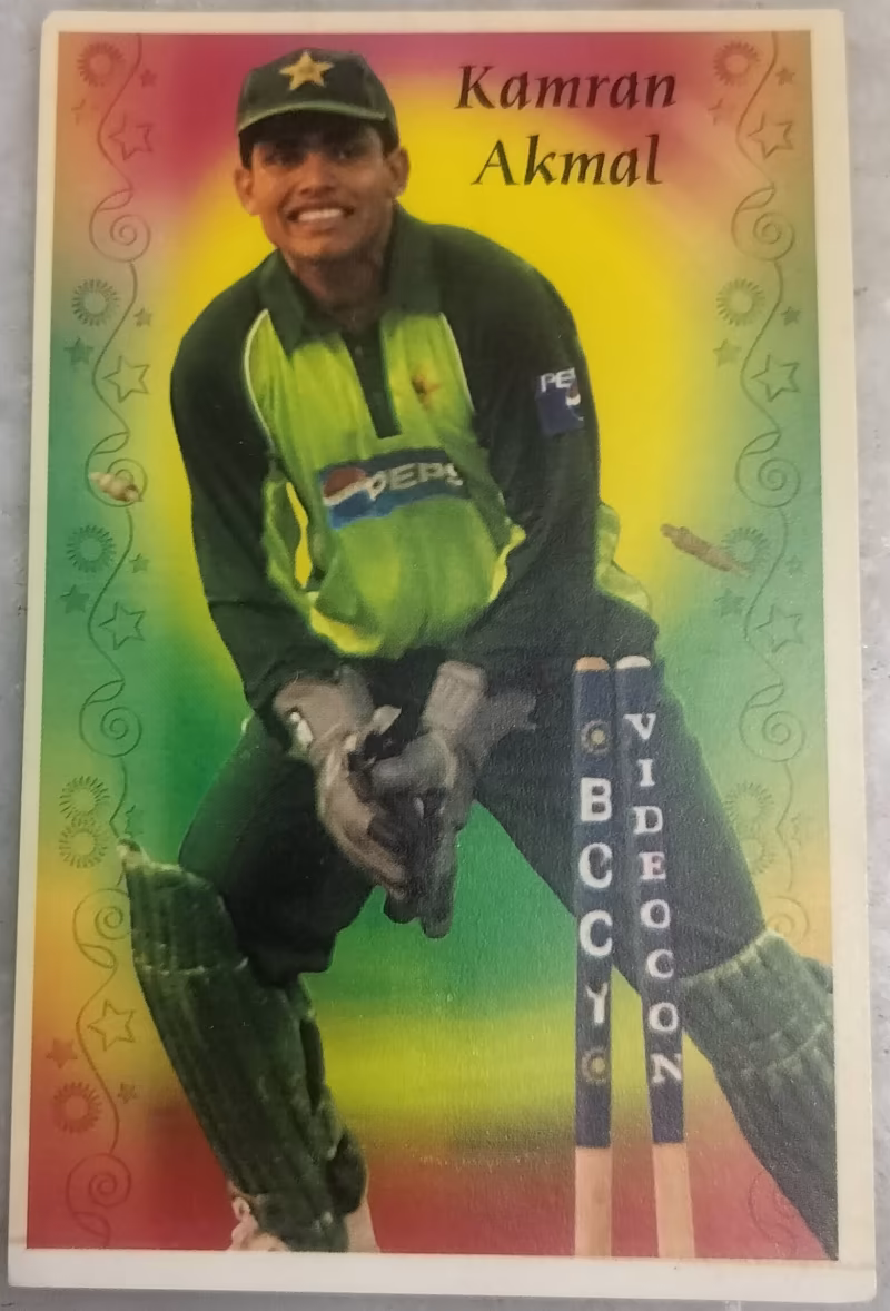 Vintage Kamran Akmal Postcard - "cricket"